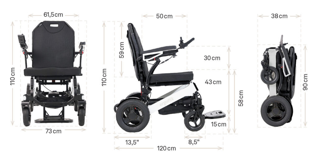 dimension fauteuil roulant ergoflix Heavy