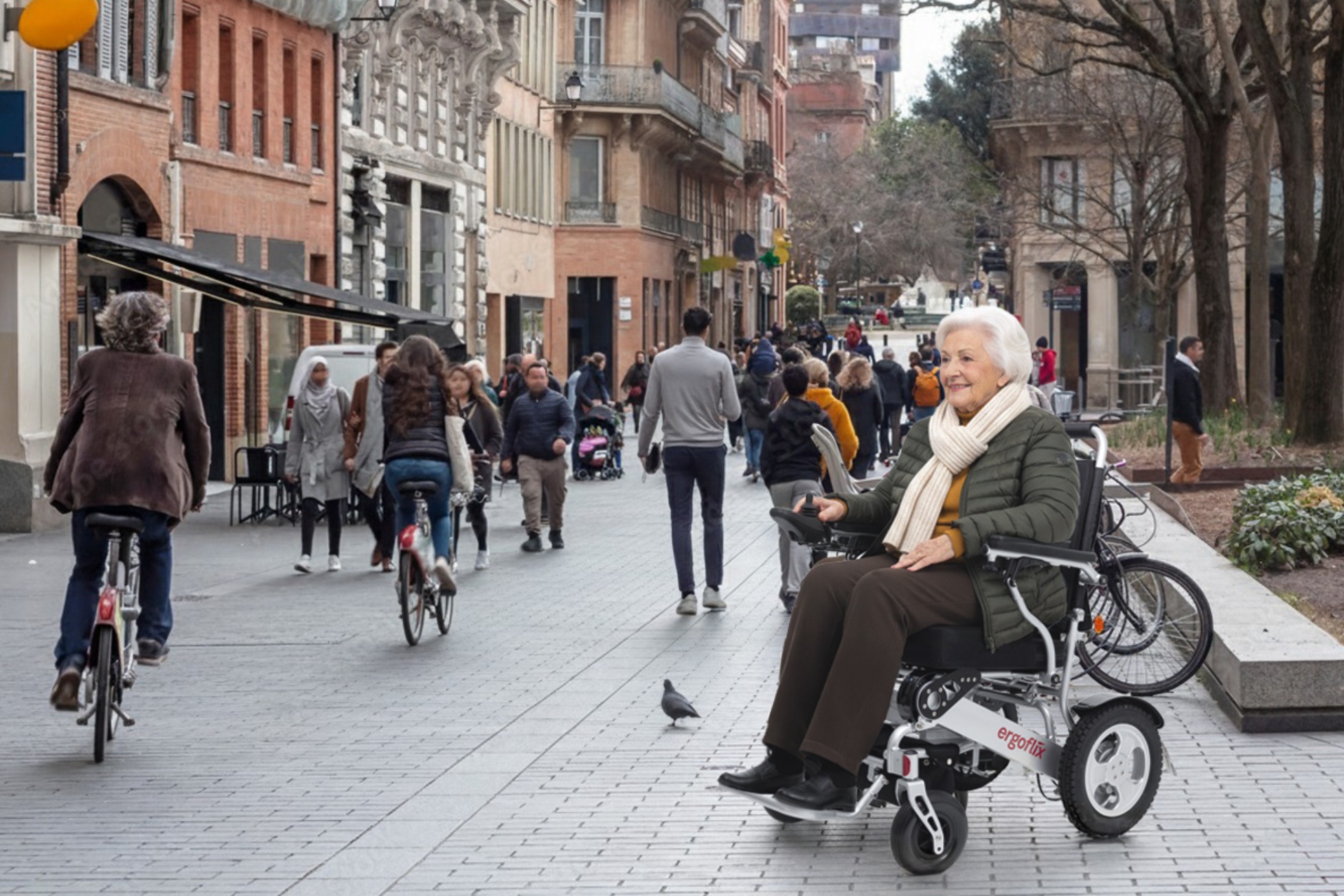 Maladie Parkinson fauteuil roulant électrique pliable ergoflix sorties ville