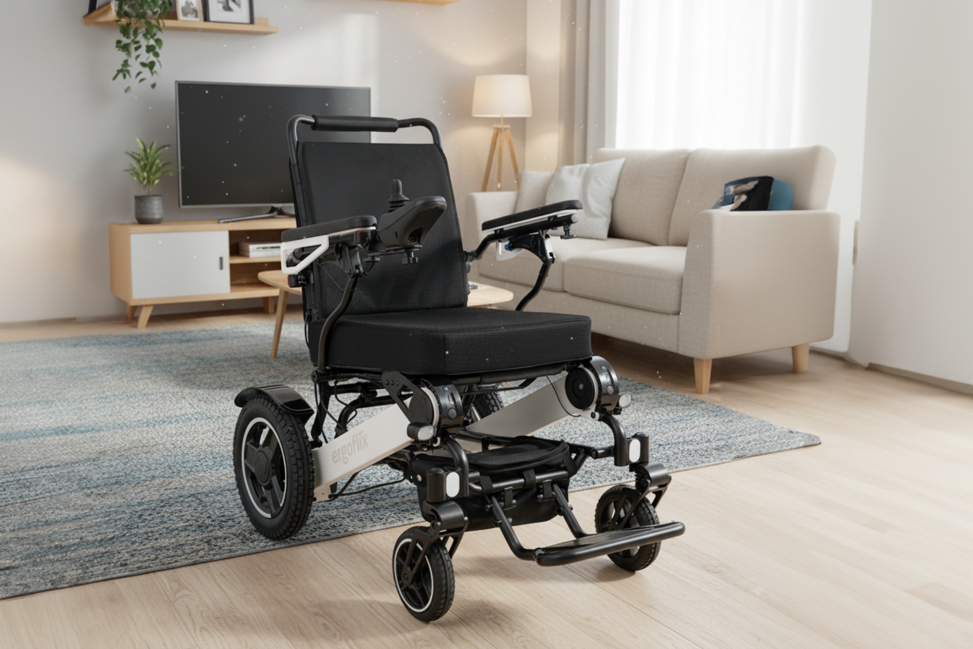 Fauteuil roulant électrique d'intérieur hiver espace optimisation